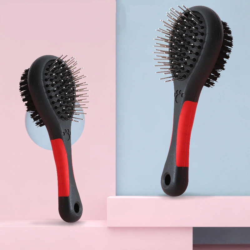 High Quality Durable Stainless Double Sided Clean Grooming Tools Pet Dog Cat Bristle Pin Brush