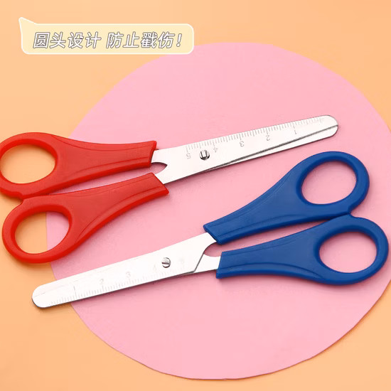 Tesoura de aço inoxidável para aparar animais de estimação, lote misto colorido, cabeça redonda, tesoura de preparação de aço inoxidável